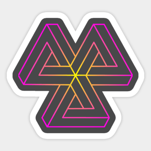 Impossible object (magenta to yellow radial gradient) Sticker